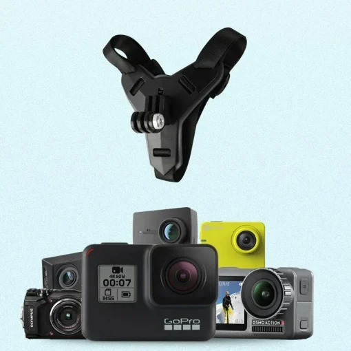 Βάση κράνους μηχανής για Action Camera και Smartphone σε Μαύρο Χρώμα
