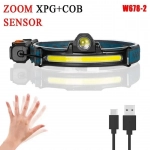 Φακός Κεφαλής LED με Αισθητήρα κίνησης USB Επαναφορτιζόμενος W678-2