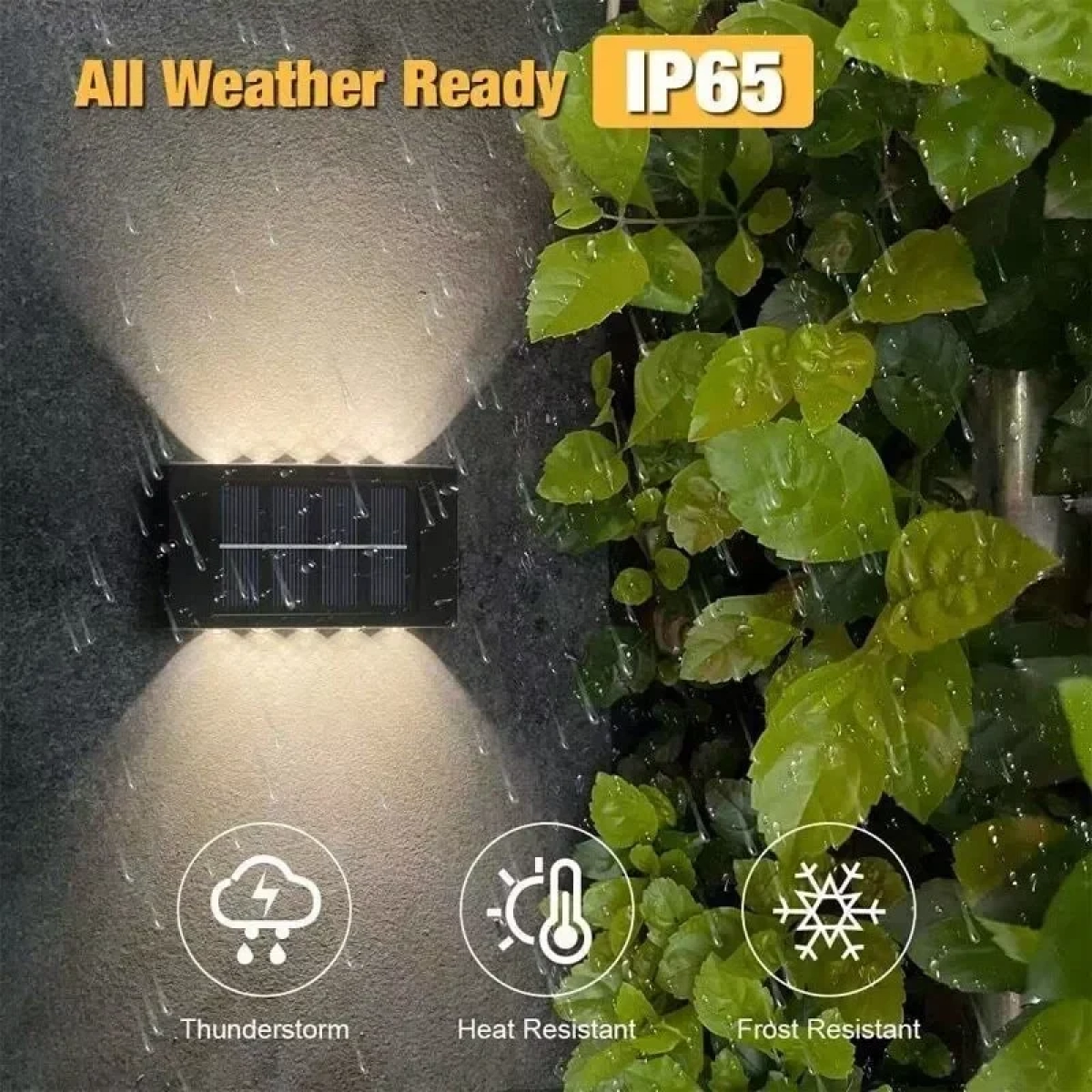 Ηλιακά Φωτιστικά LED 10 SMD Σετ 2τμχ Επιτοίχια με Θερμό Λευκό Φως