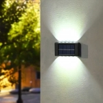 Ηλιακά Φωτιστικά LED 10 SMD Σετ 2τμχ Επιτοίχια με Θερμό Λευκό Φως