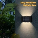 Ηλιακά Φωτιστικά LED 10 SMD Σετ 2τμχ Επιτοίχια με Θερμό Λευκό Φως