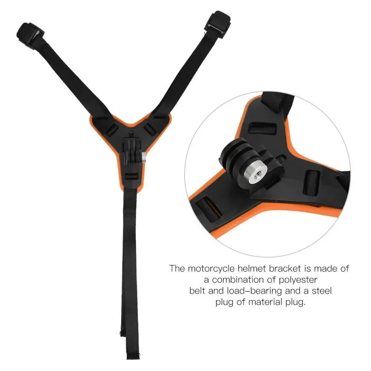 Βάση κράνους μηχανής για Action Camera και Smartphone σε Πορτοκαλί Χρώμα
