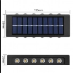 Σετ 2τμχ Επιτοίχια Ηλιακά Φωτιστικά Two-Way 12LED Θερμού Φωτισμού 3000Κ OEM 30216 – Μαύρο