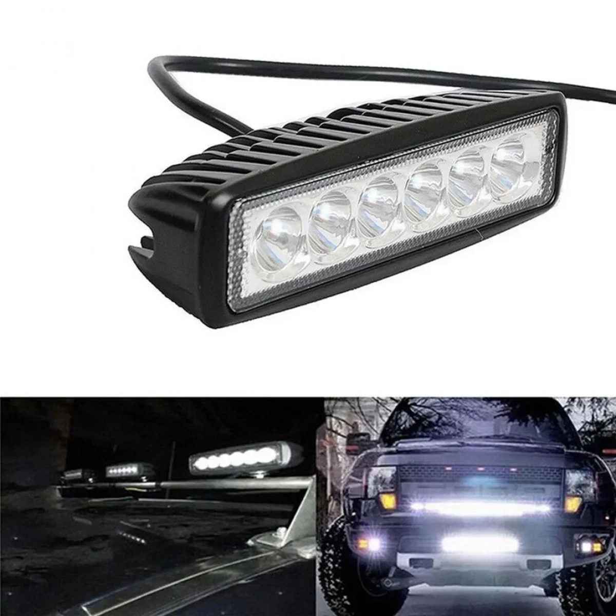 LED Αδιάβροχο Προβολάκι - Μπάρα Αλουμινίου 12V-24V 15cm 18W 6 SMD IP68 1440LM 6000K OYQP-0067
