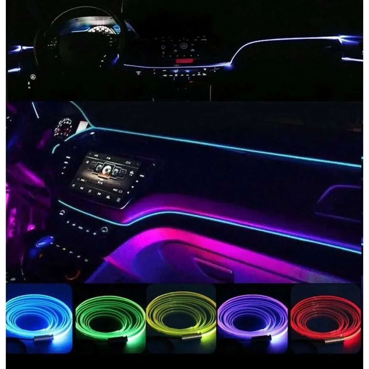Σύστημα Εσωτερικού Φωτισμού Αυτοκινήτου RGB Car Led Atmosphere Light