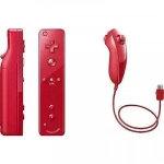 WII REMOTE MOTION PLUS CONTROLLER OEM ΜΕ NUNCHUK CONTROLLER ΓΙΑ NINTENDO WII σε Κόκκινο Χρώμα