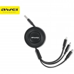 Awei CL-136 USB σε Lightning/ Τype C/ micro USB Μαύρο