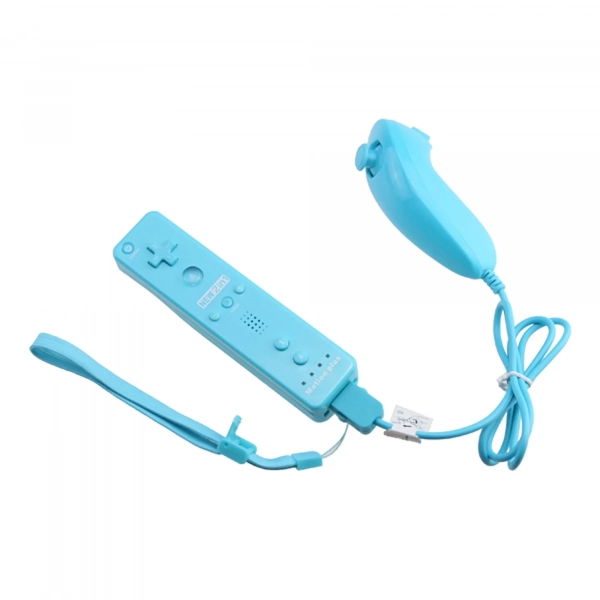 WII REMOTE MOTION PLUS CONTROLLER OEM ΜΕ NUNCHUK CONTROLLER ΓΙΑ NINTENDO WII σε Τιρκουάζ Χρώμα