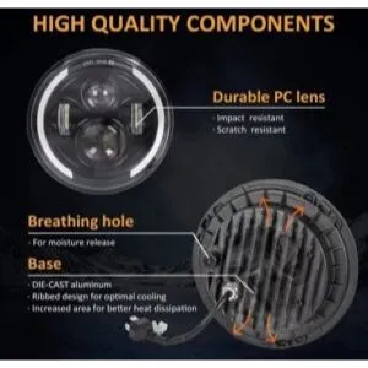 Φανάρι εμπρόσθιο universal GrowPal Led 7″ 9-60V 1τμχ