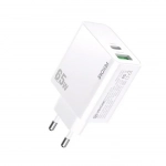 WK WP-U116 Φορτιστής Χωρίς Καλώδιο με Θύρα USB-A και Θύρα USB-C 65W Power Delivery Quick Charge 3.0 Λευκός