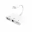 Μετατροπέας Lightning male σε 3.5mm / Lightning / USB-A female Λευκό (GL-117)