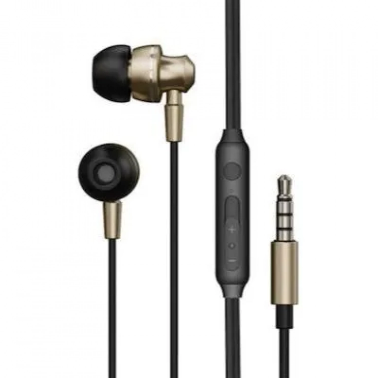 WK YA05 Handsfree Earbuds Ενσύρματα Ακουστικά με Βύσμα 3.5mm Χρυσό