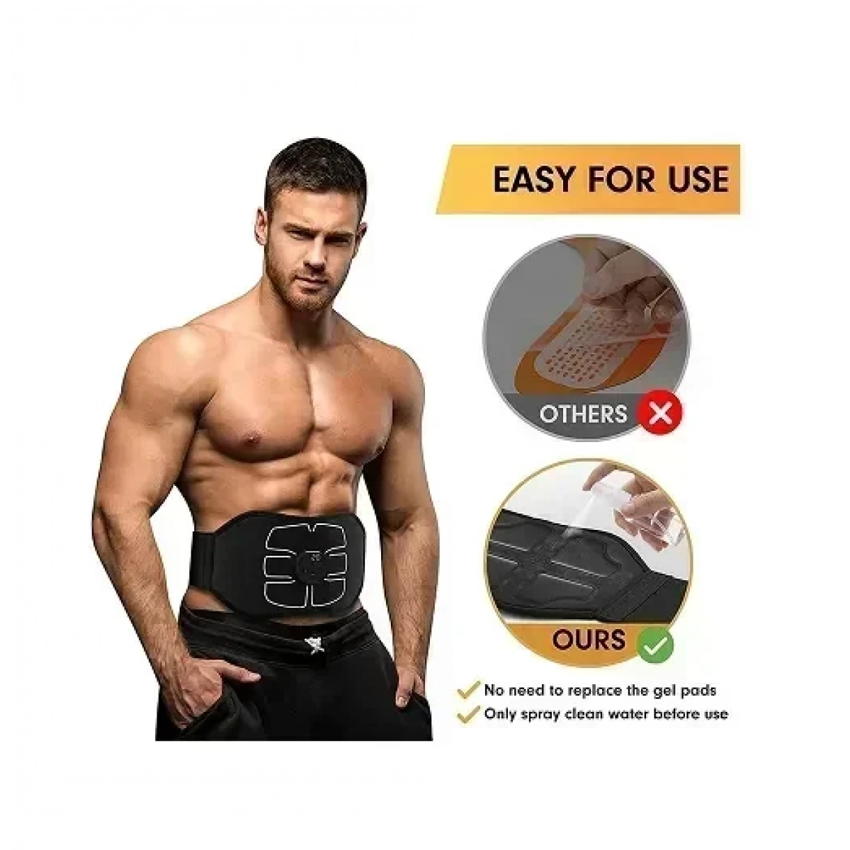 Ζώνη αδυνατίσματος και εκγύμνασης κοιλιακών - μαύρη