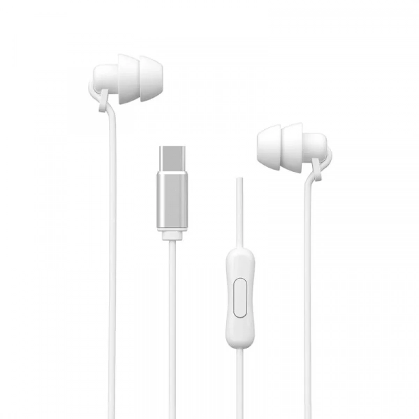 WK YB02 In-ear Handsfree Ενσύρματα με Βύσμα Type C Λευκό