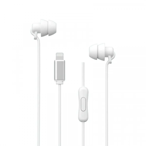 WK YB02 In-ear Handsfree Ενσύρματα με Βύσμα Lightning Λευκό
