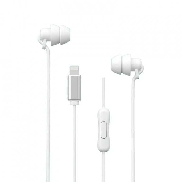 WK YB02 In-ear Handsfree Ενσύρματα με Βύσμα Lightning Λευκό
