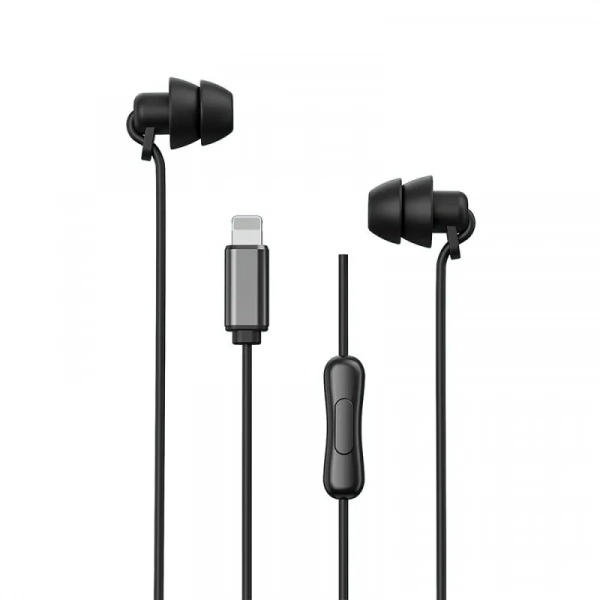 WK YB02 In-ear Handsfree Ενσύρματα με Βύσμα Lightning Μαύρο