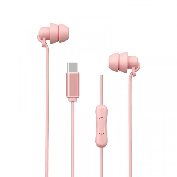 WK YB02 In-ear Handsfree Ενσύρματα με Βύσμα Type C Ροζ