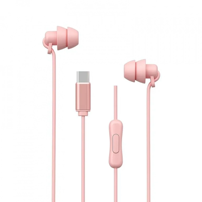 WK YB02 In-ear Handsfree Ενσύρματα με Βύσμα Type C Ροζ