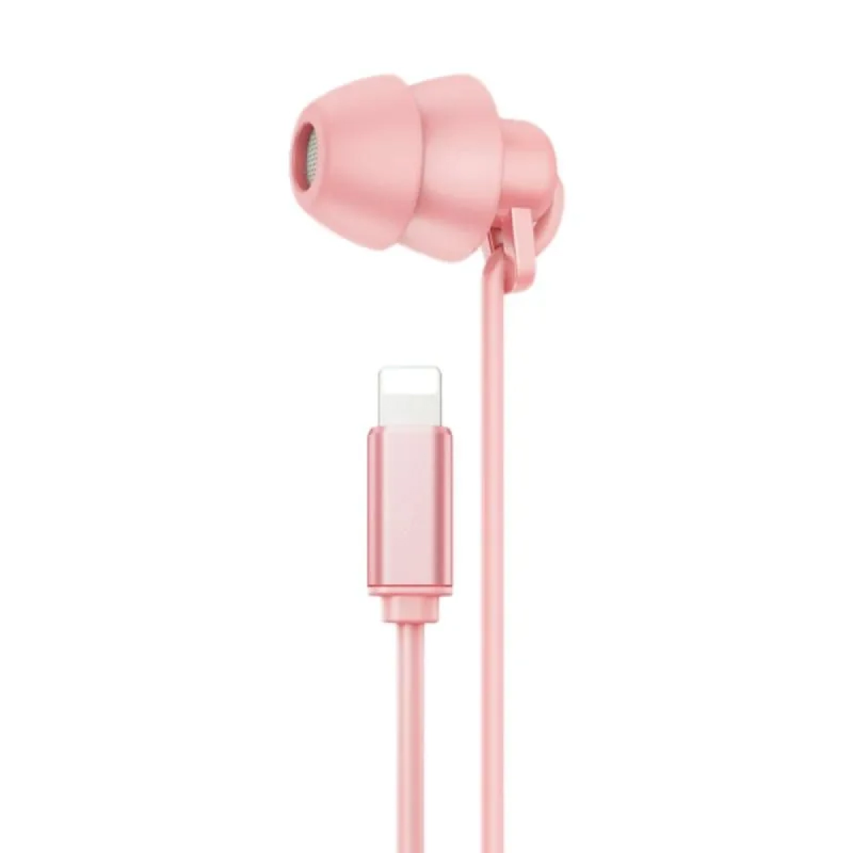 WK YB02 In-ear Handsfree Ενσύρματα με Βύσμα Lightning Ροζ
