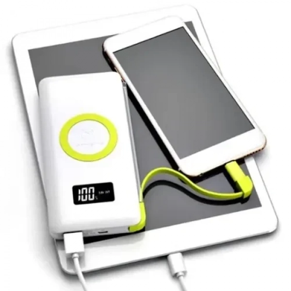 Power bank 15000mAh 18W με θύρα USB-C Andowl Q-CD0815 σε λευκό χρώμα