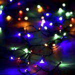 100 Χριστουγεννιάτικα Λαμπάκια LED Αδιάβροχα IP44 Πολύχρωμα 10Μ σε Σειρά με Πράσινο Καλώδιο Arrango AN57498