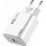 Moxom Φορτιστής με Θύρα USB-C και Καλώδιο USB-C 18W Power Delivery Λευκός (MX-HC25)