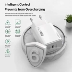 Moxom Φορτιστής με Θύρα USB-C και Καλώδιο USB-C 18W Power Delivery Λευκός (MX-HC25)