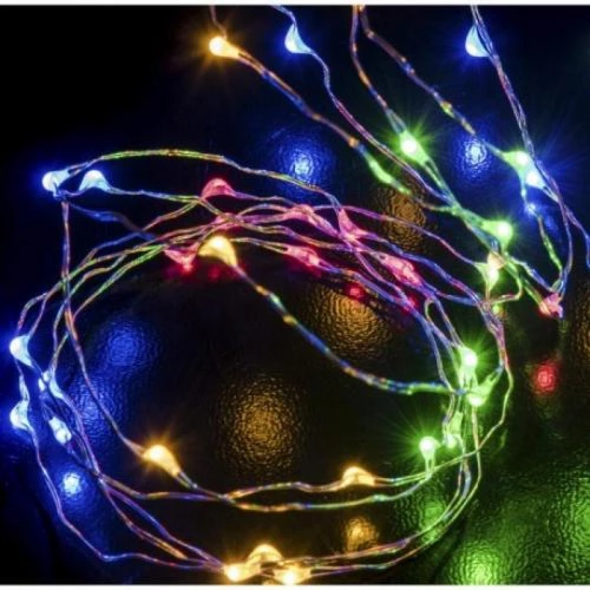 50 Χριστουγεννιάτικα Λαμπάκια LED Αδιάβροχα IP44 Πολύχρωμα 5Μ σε Σειρά με Λευκό Καλώδιο Arrango AN57470