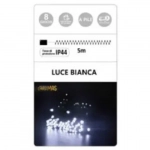 50 Χριστουγεννιάτικα Λαμπάκια LED Αδιάβροχα IP44 Ψυχρό Λευκό 5Μ Εσωτερικού και Εξωτερικού χώρου σε Σειρά με Πράσινο Καλώδιο Arrango AN57493