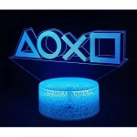 3D Επιτραπέζιο Φωτιστικό LED με Εικονίδιο PlayStation με 7 χρώματα