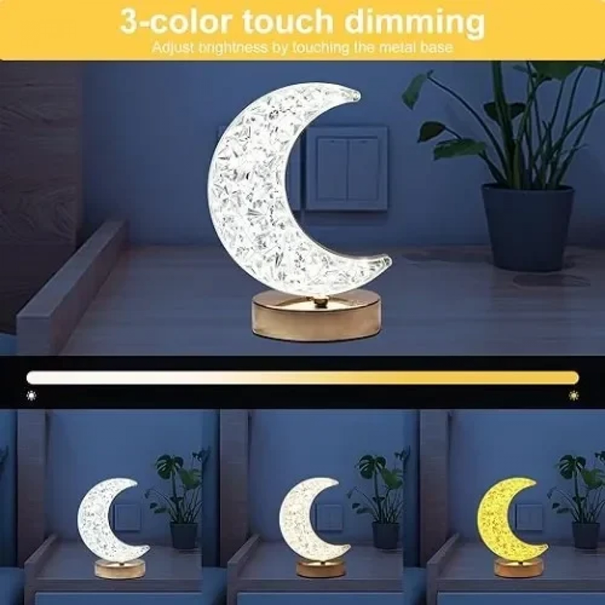 Επιτραπέζιο Φωτιστικό LED Dimmable Επαναφορτιζόμενο USB σε Σχήμα Φεγγάρι Arrango AT48184