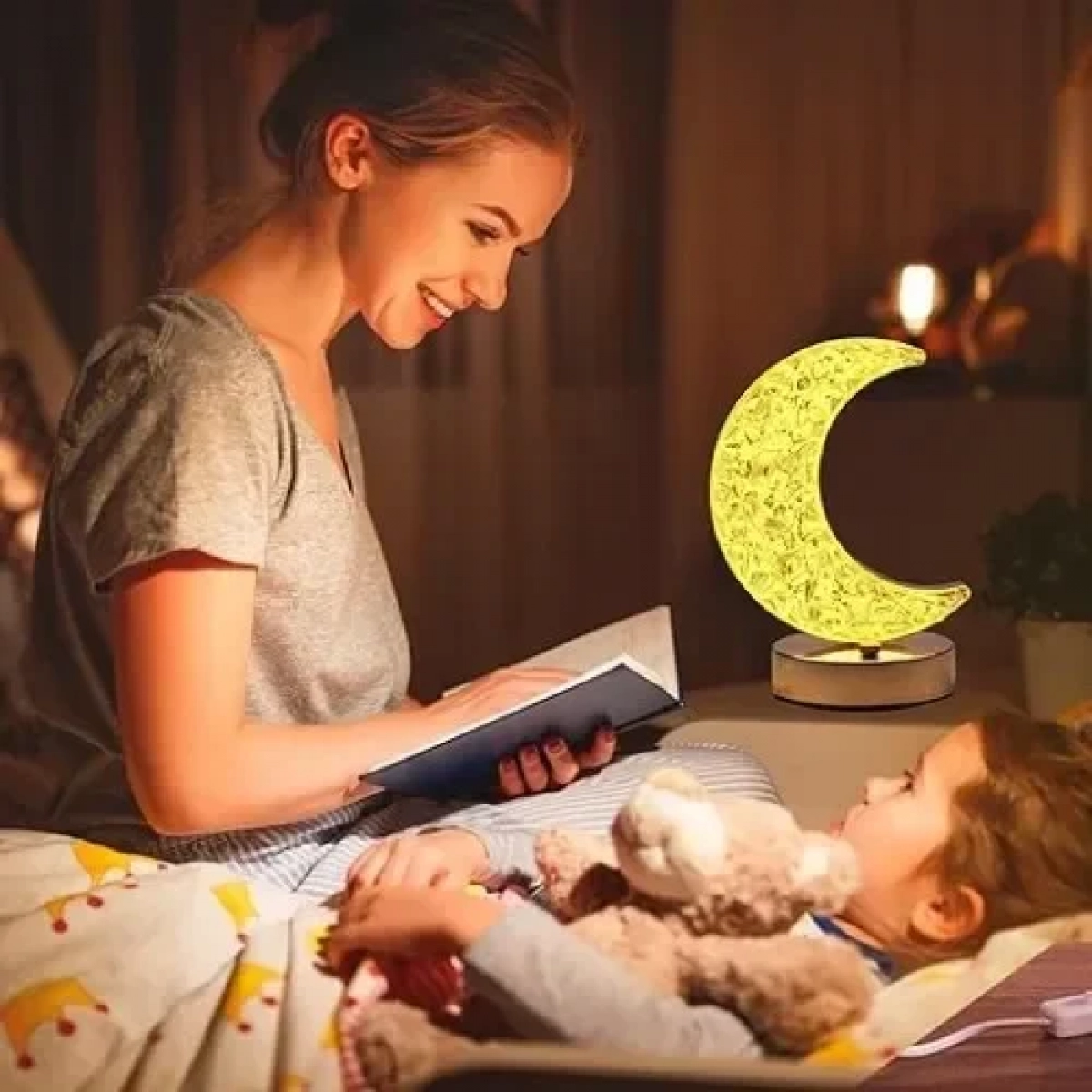 Επιτραπέζιο Φωτιστικό LED Dimmable Επαναφορτιζόμενο USB σε Σχήμα Φεγγάρι Arrango AT48184
