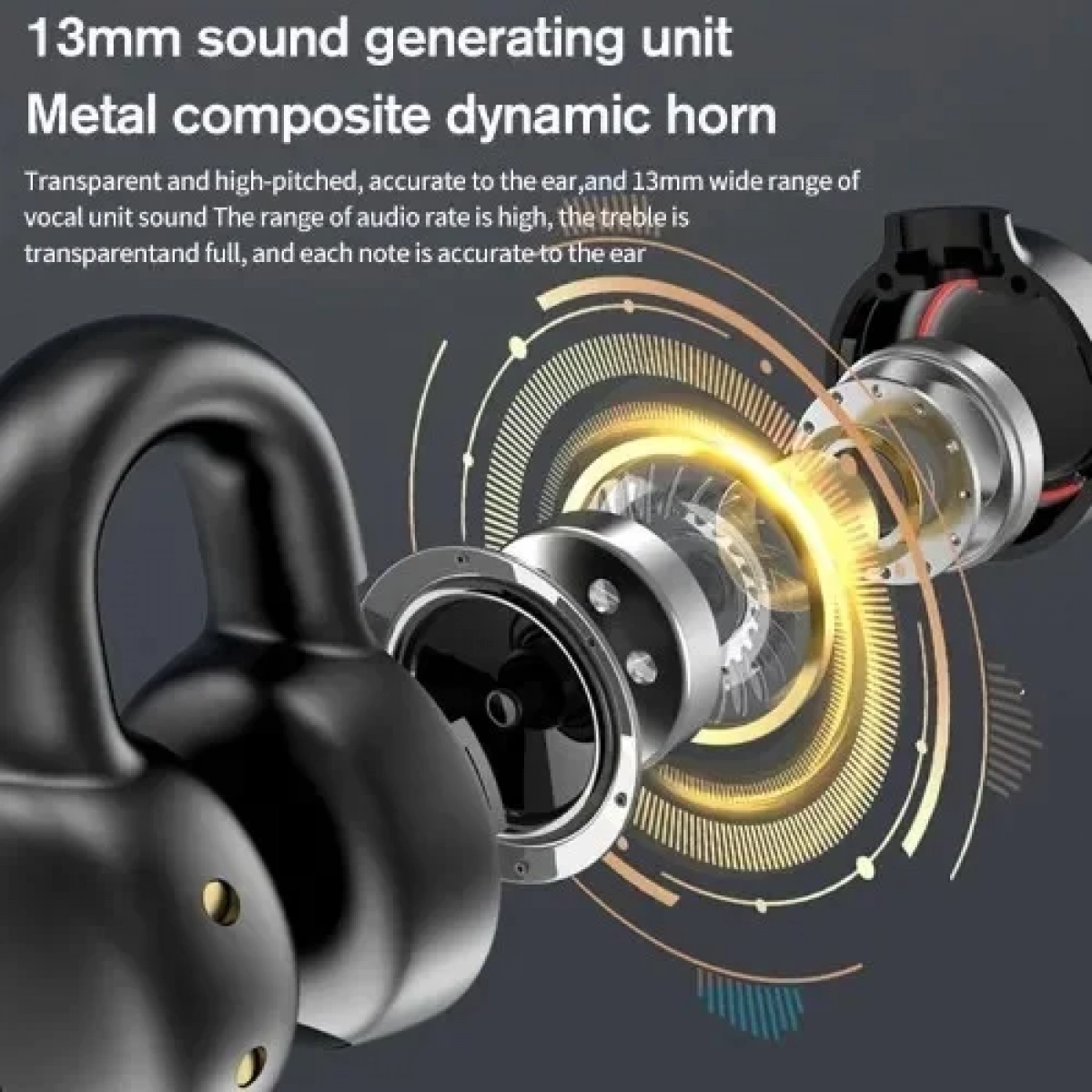 Ασύρματα Ακουστικά Αδιάβροχα με κλιπ Bone Conduction & Noise Cancellation Bluetooth 5.3 K24 σε Μαύρο Χρώμα