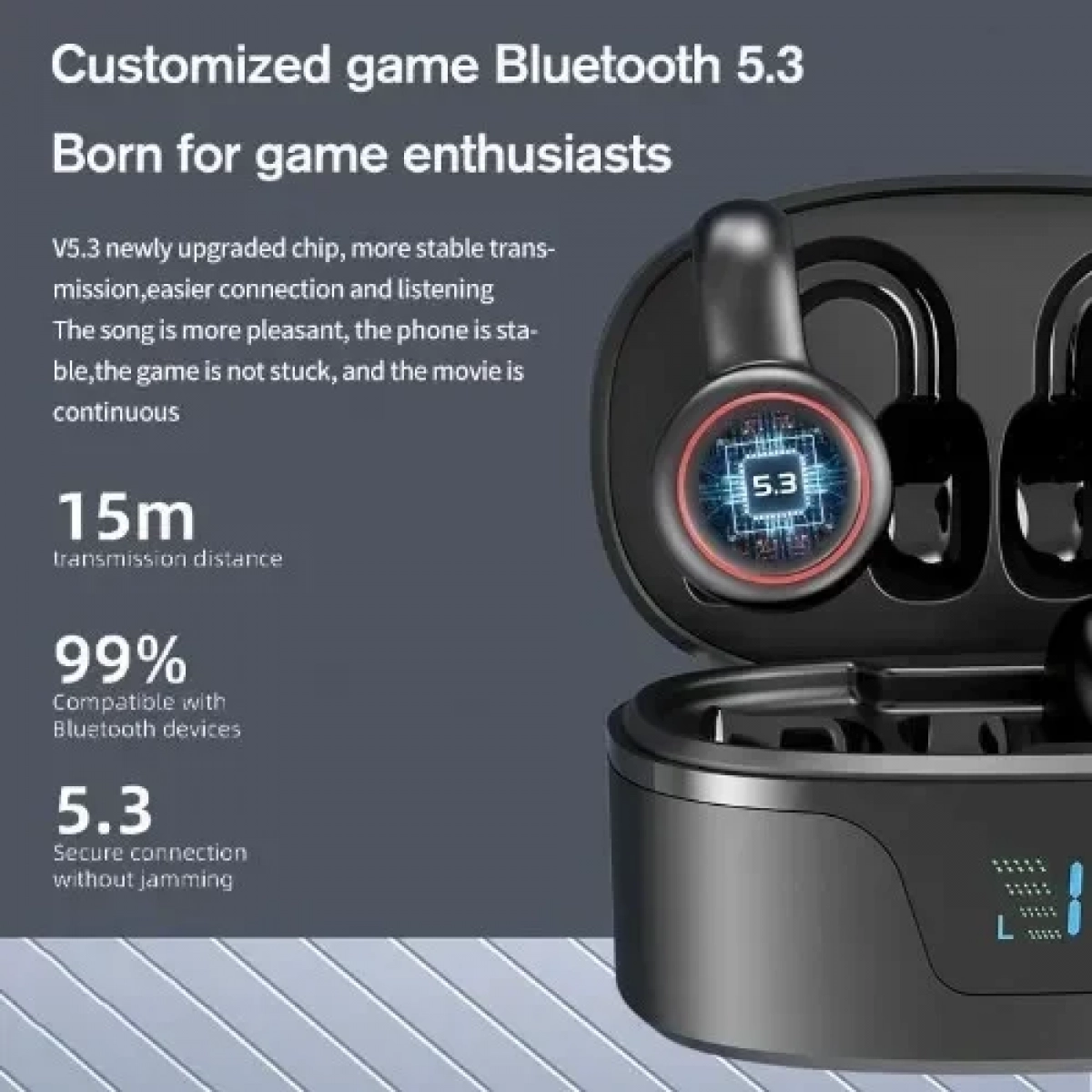 Ασύρματα Ακουστικά Αδιάβροχα με κλιπ Bone Conduction & Noise Cancellation Bluetooth 5.3 K24 σε Μαύρο Χρώμα