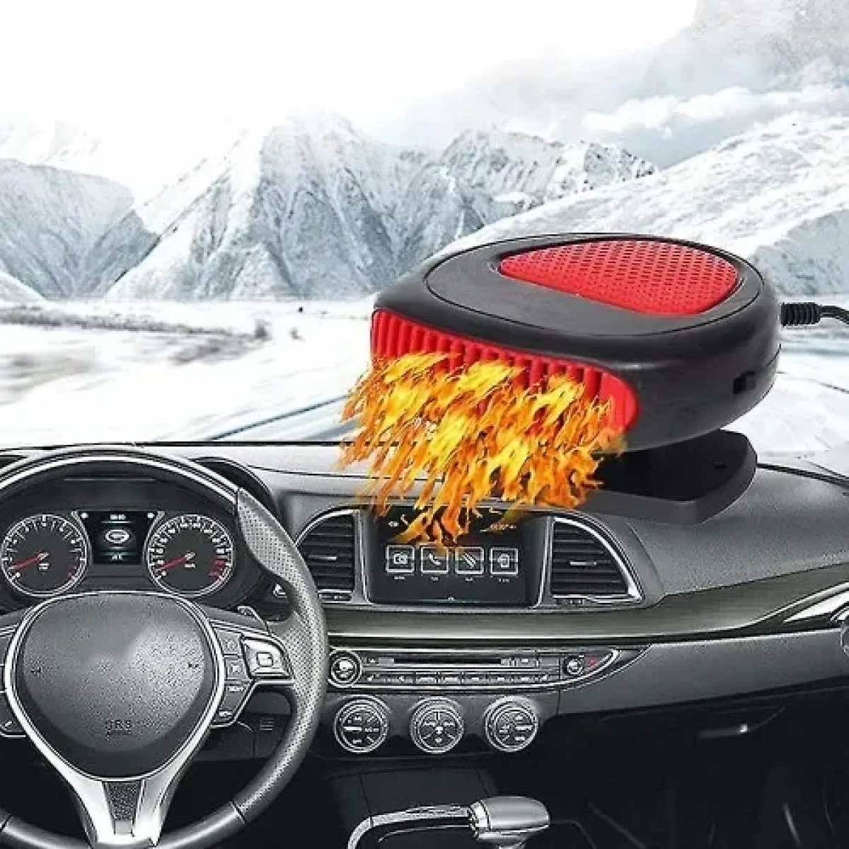 Φορητό αερόθερμο αυτοκινήτου 12V 150W μαύρο – κόκκινο