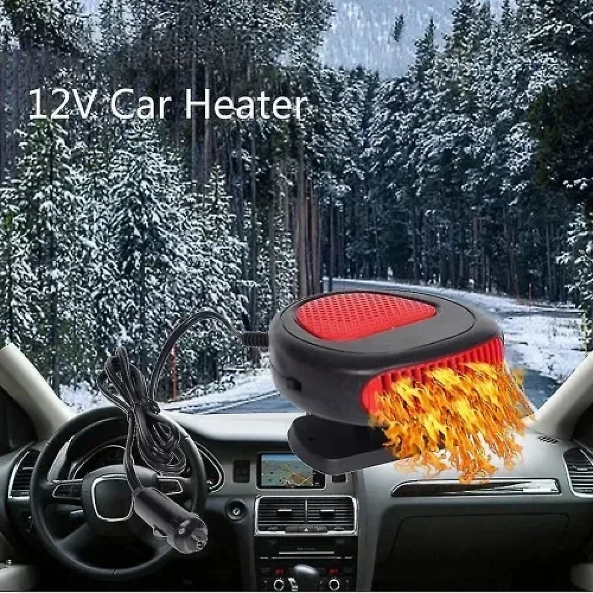 Φορητό αερόθερμο αυτοκινήτου 12V 150W μαύρο – κόκκινο