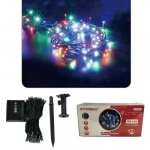Ηλιακά Χριστουγεννιάτικα Λαμπάκια 100LED με Πρόγραμμα RGB 10m IP44 με Πράσινο Καλώδιο AN48350 ARRANGO