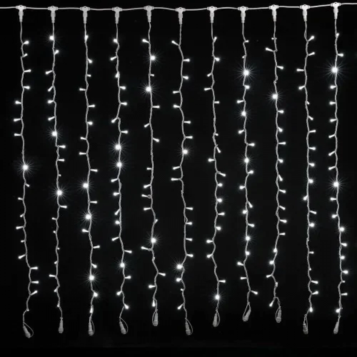 Χριστουγεννιάτικα Λαμπάκια Κουρτίνα 240LED Ψυχρό Λευκό 3mx120cm IP44 με Διάφανο Καλώδιο AN57368 ARRANGO