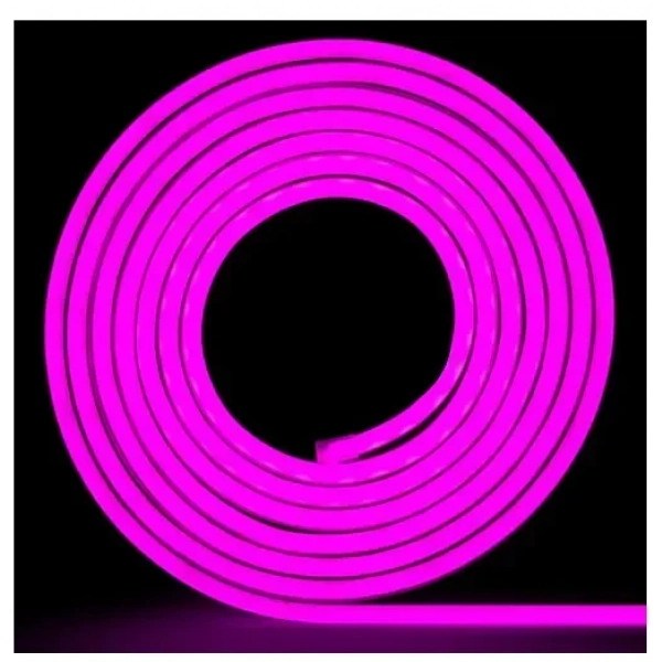 Αδιάβροχη LED ταινία Neon 12V 5m με τροφοδοτικό ροζ – φούξια IP65 RZ-0027