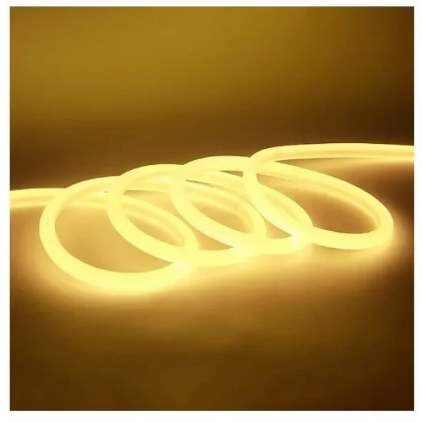 Αδιάβροχη LED ταινία Neon 12V 5m με τροφοδοτικό θερμό λευκό 3500K IP65 RZ-0022