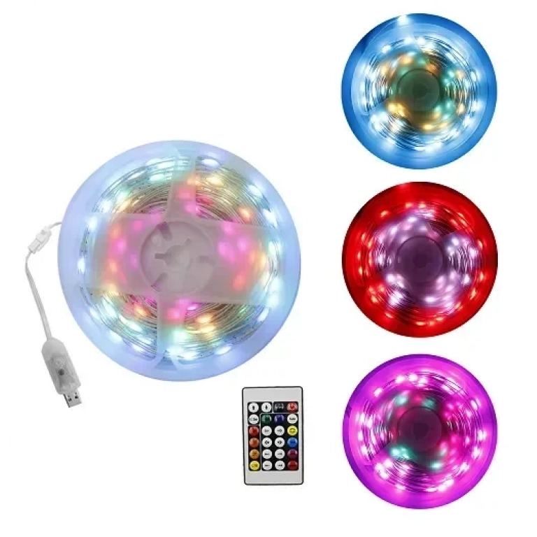 Αδιάβροχη LED ταινία USB 5V 10m με τηλεχειριστήριο και Bluetooth RGB IP67 RZ-0030