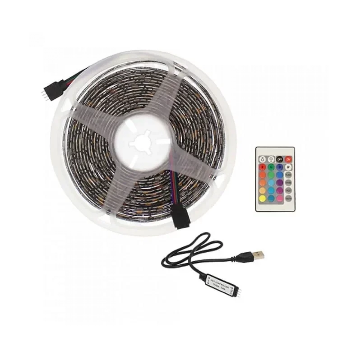 Αδιάβροχη LED ταινία USB 5V 3m με τηλεχειριστήριο RGB IP65 RZ-0002