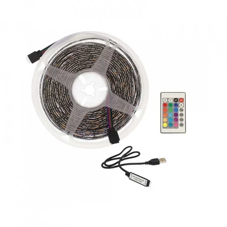 Αδιάβροχη LED ταινία USB 5V 3m με τηλεχειριστήριο RGB IP65 RZ-0002