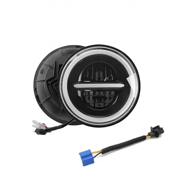 Αδιάβροχος Προβολέας LED 7″ 1 τμχ για JEEP Hi/Low 2 SMD με βύσμα H4 & H13 IP67 6000K ψυχρό λευκό – πορτοκαλί