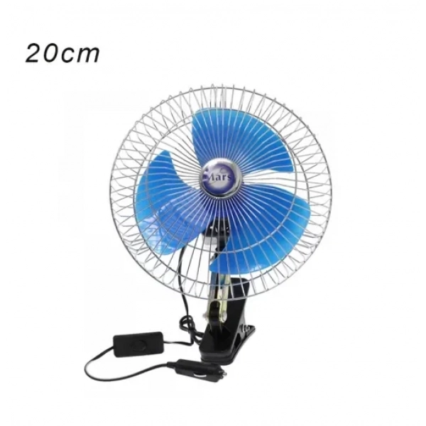 Ανεμιστήρας για αναπτήρα αυτοκινήτου 12V 20cm με μανταλάκι μπλε