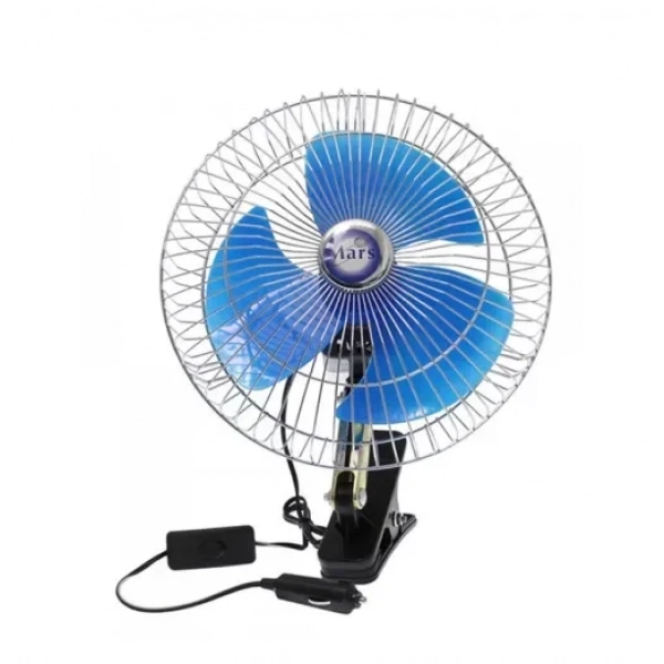 Ανεμιστήρας για αναπτήρα αυτοκινήτου 12V 25cm με μανταλάκι μπλε