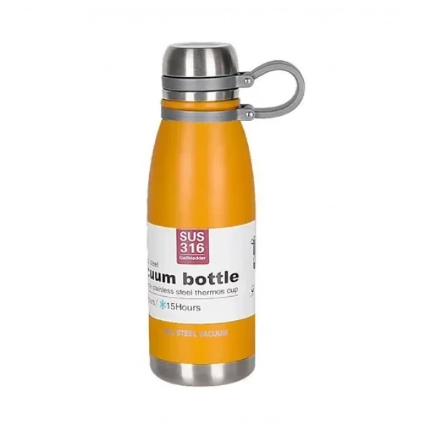 Μπουκάλι θερμός με ιμάντα μεταφοράς 600ml JB-6063 κίτρινο