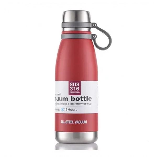 Μπουκάλι θερμός με ιμάντα μεταφοράς 600ml JB-6063 κόκκινο