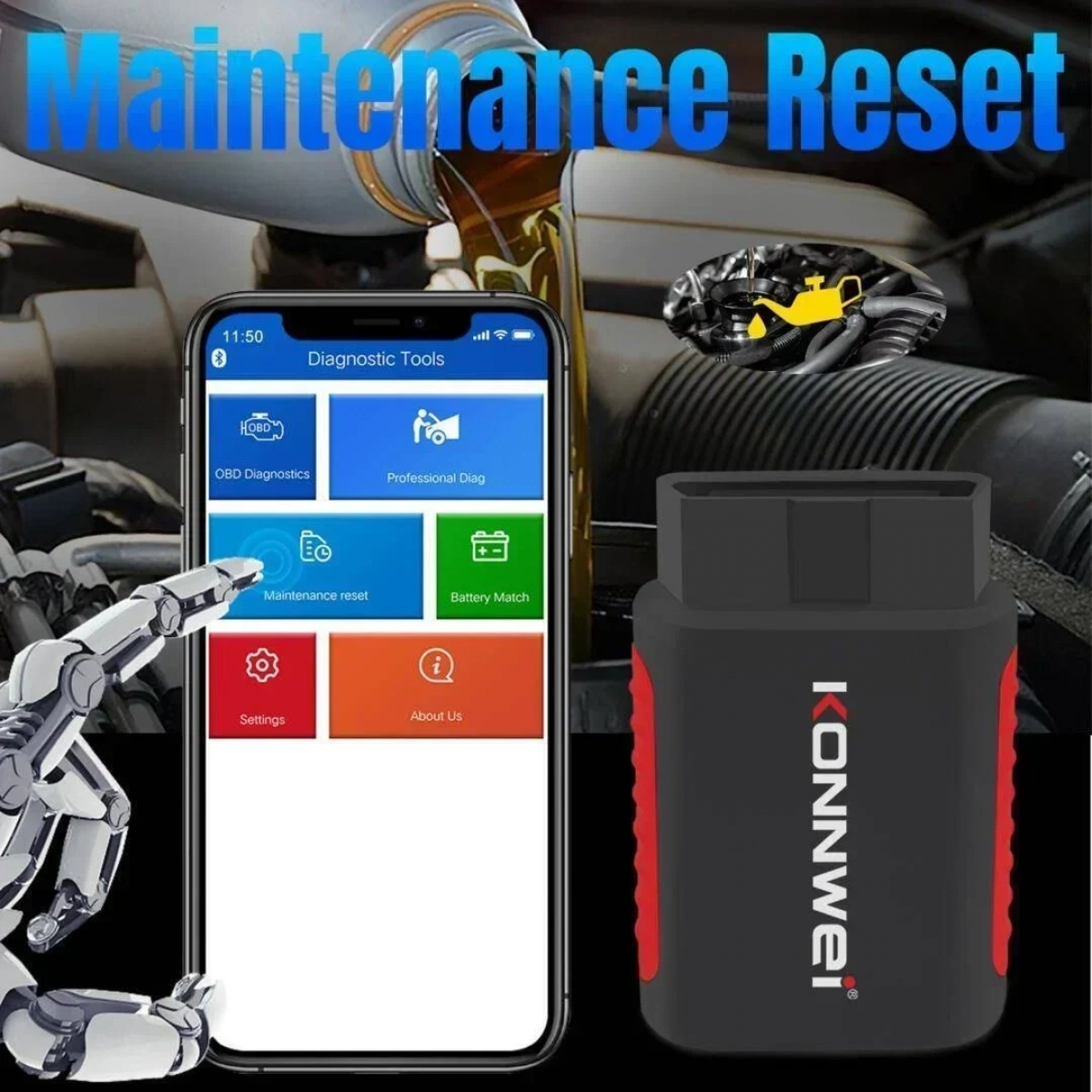 Διαγνωστικό αυτοκινήτου OBD 2 με Bluetooth KDIAG Konnwei